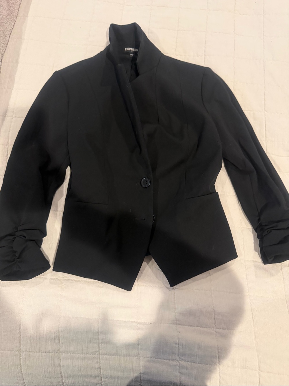 Express Women's Black Single-Button Tailored Blazer